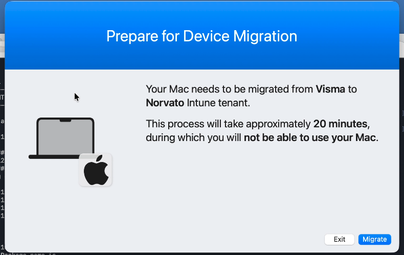 Migrate Screenshot