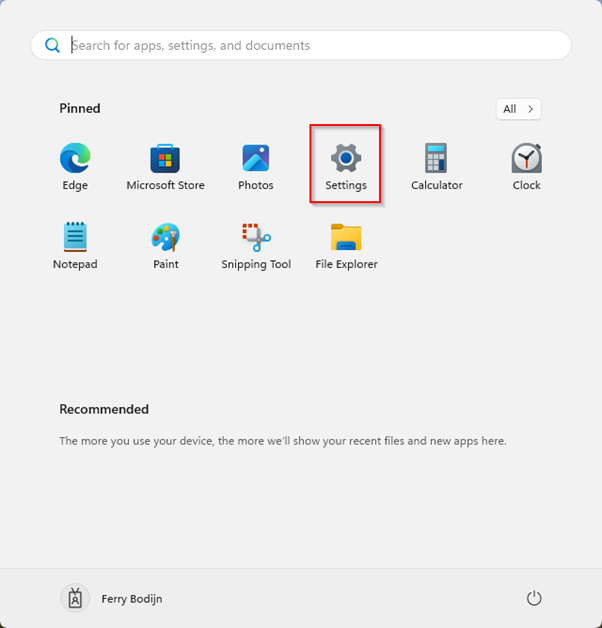 Open Windows Settings